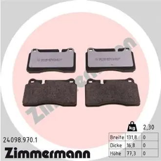 Колодки гальмівні дискові, комплект ZIMMERMANN 240989701