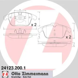 Колодки гальмівні дискові комплект ZIMMERMANN 241232001
