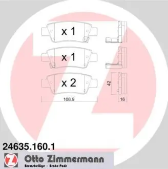 Колодки гальмівні дискові ZIMMERMANN 24635.160.1