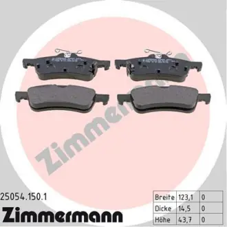 Колодки гальмівні дискові (комплект 4 шт) ZIMMERMANN 25054.150.1