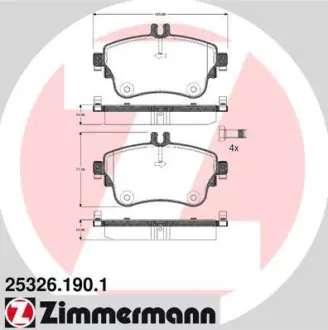 Колодки гальмівні дискові ZIMMERMANN 25326.190.1