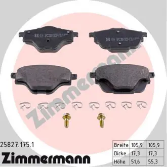 Колодки гальмівні дискові ZIMMERMANN 25827.175.1