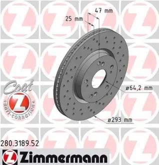 Диск гальмівний SPORT Z ZIMMERMANN 280318952