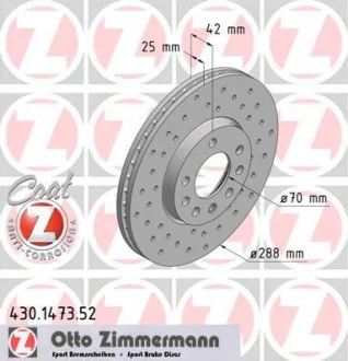 Диск гальмівний ZIMMERMANN 430.1473.52