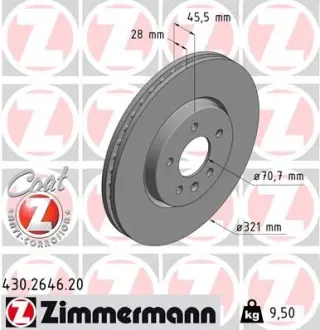Диск гальмівний ZIMMERMANN 430.2646.20