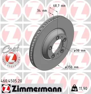 Диск гальмівний ZIMMERMANN 460.4505.20