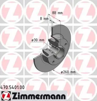 Диск гальмівний з підшипником маточини (замінено на 470.5401.20) ZIMMERMANN 470540100