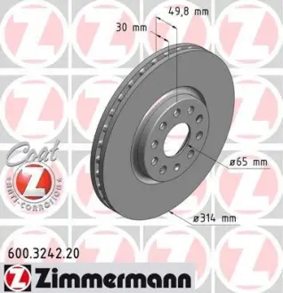 Диск гальмівний ZIMMERMANN 600.3242.20